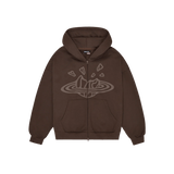 Broken Planet Zip Up Hoodie Chocolate Brown