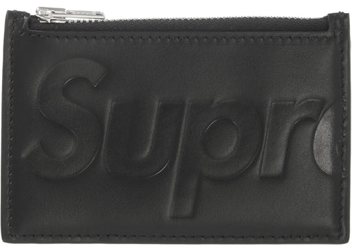 Supreme Leather Zip Card Holder Black