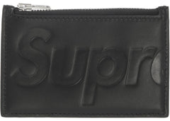 Supreme Leather Zip Card Holder Black