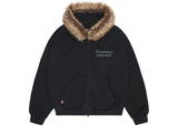 Broken Planet Star Logo Fur Zip-Up Hoodie Midnight Black