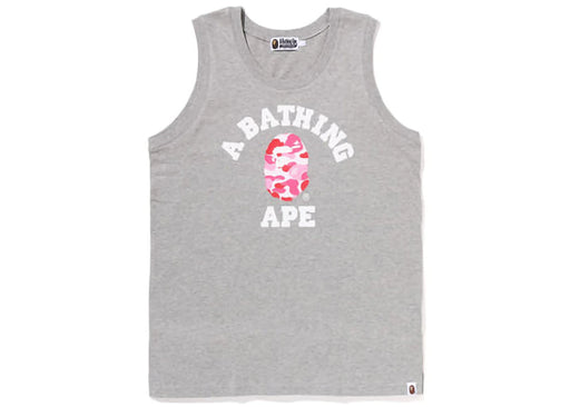 BAPE ABC Camo College Tank Top Grey Pink
