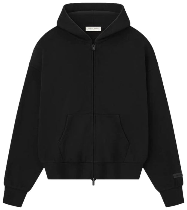 Fear of God Essentials Classic Fleece Zip-Up Hoodie Jet Black