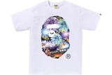 BAPE Firework Ape Head Photo Tee, White