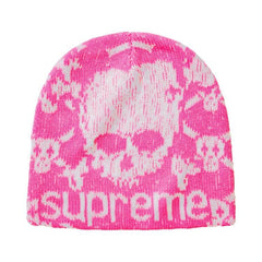 Supreme x Vanson Leathers Skull Beanie 'Pink'