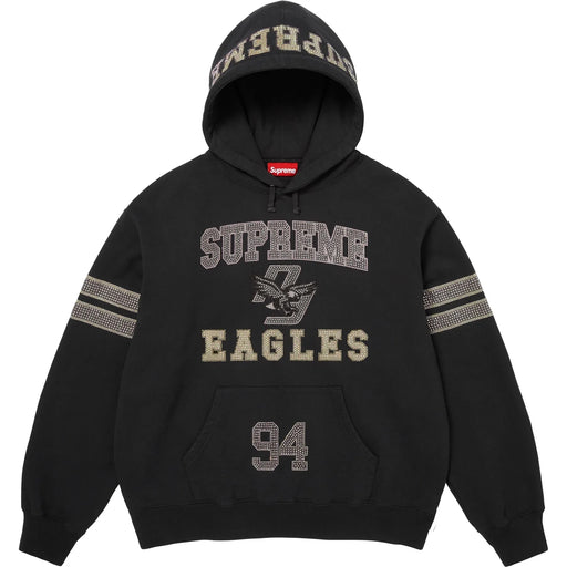 Supreme Rhinestone Eagle Hooded Sweatshirt Black