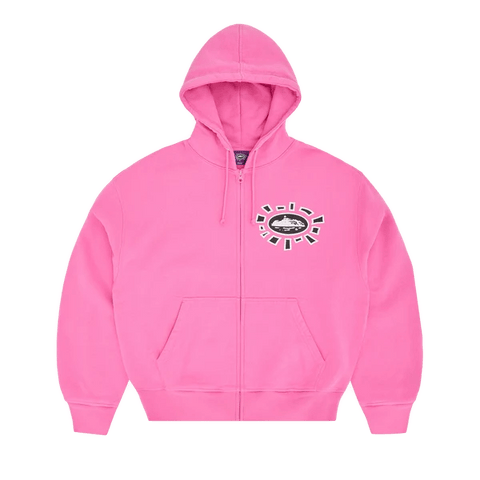 Corteiz Island Sun Zip Up Hoodie Pink