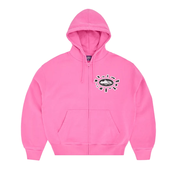 Corteiz Island Sun Zip Up Hoodie Pink
