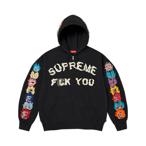 Supreme Fuck You Zip Up Hooded Sweatshirt 'Black'