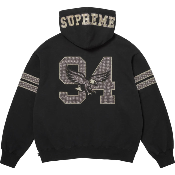 Supreme Rhinestone Eagle Hooded Sweatshirt Black
