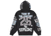 Supreme Warriors Applique Zip Up Hooded Sweatshirt Black