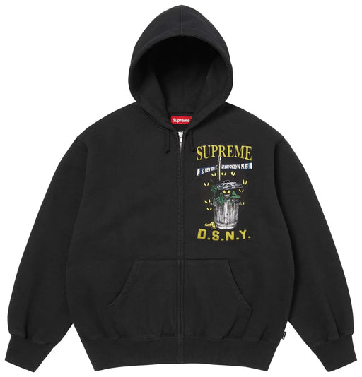 Supreme x Dsny Zip Up Hooded Sweatshirt Black