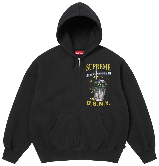 Supreme x Dsny Zip Up Hooded Sweatshirt Black