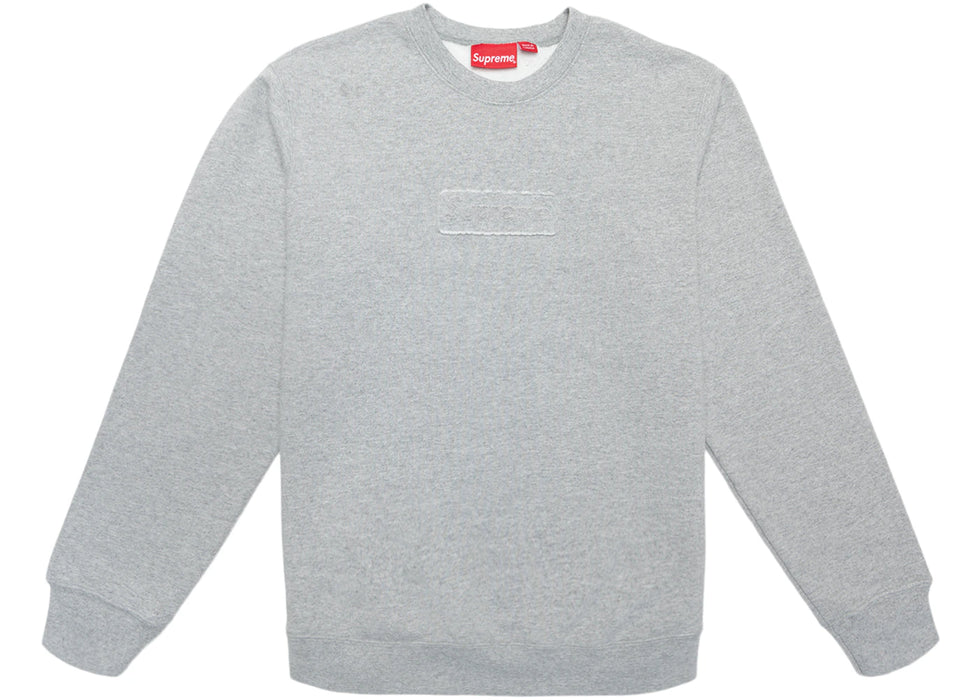 Supreme Cutout Logo Crewneck Heather Grey