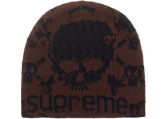 Supreme Vanson Leathers Skull Beanie Brown