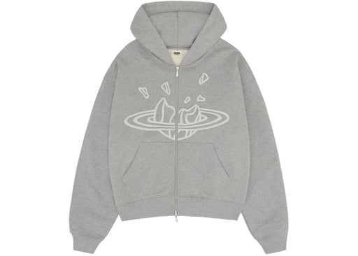 Broken Planet Zip Up Hoodie Heather Grey