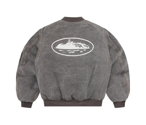 Corteiz Island Bomber Jacket Light Grey
