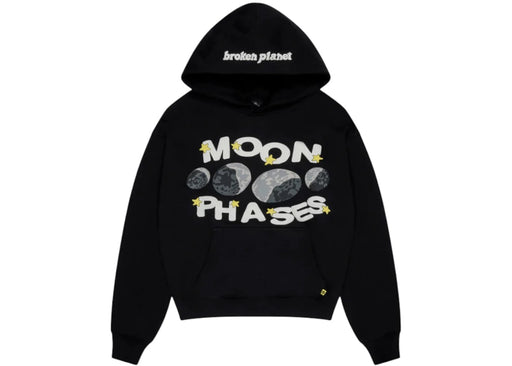 Broken Planet Moon Phases Hoodie Midnight Black