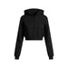 SKIMS COTTON FLEECE CROPPED ZIP UP HOODIE ONYX