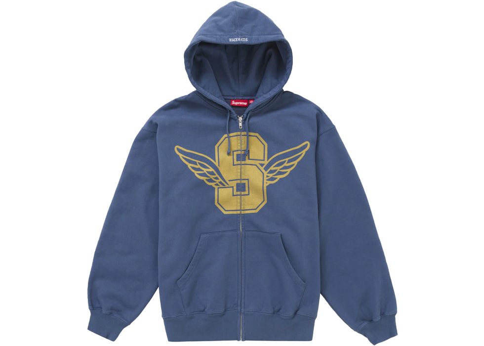 Supreme Wings Zip Up Hooded Sweatshirt Dark Blue