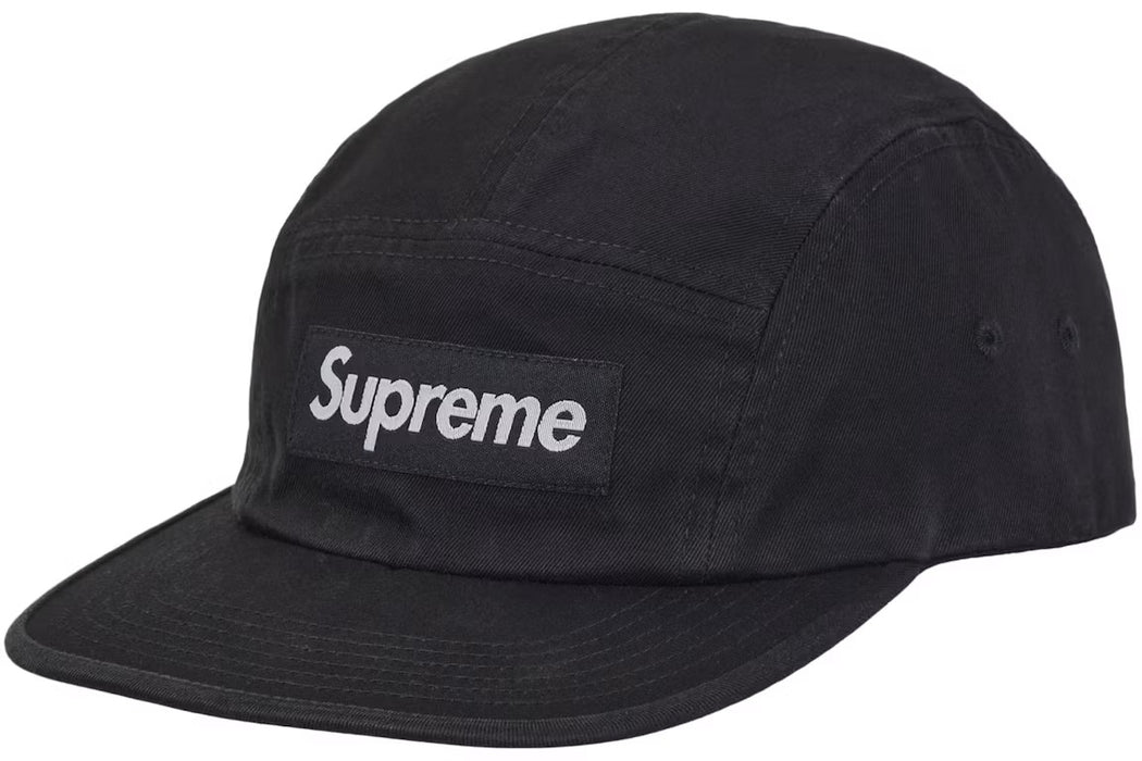 Supreme Washed Chino Twill Camp Cap (FW26) Black