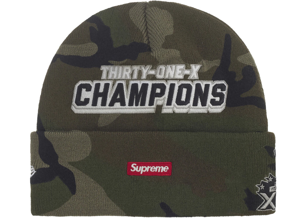 Supreme New Era Football Beanie Woodland Camo