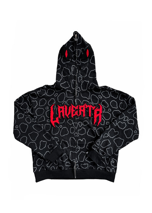 LAVERTA Swamp Beast Full Zip Hoodie Black/Red