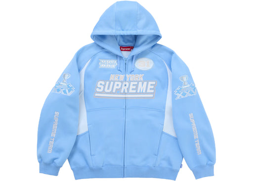 Supreme Football Zip Up Hooded Sweatshirt (FW25) Light Blue