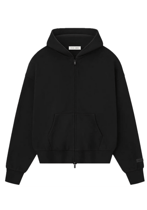 Fear of God Essentials Classic Fleece Zip-Up Hoodie Jet Black