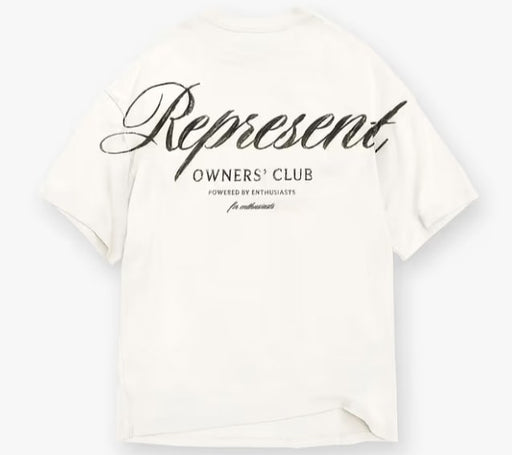 Represent Owners Club Script T-Shirt Flat White