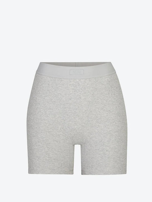 SKIMS SHORTS Cotton rib boxer Heather Grey