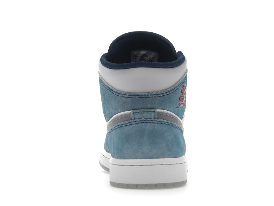Jordan 1 Mid French Blue Fire Red