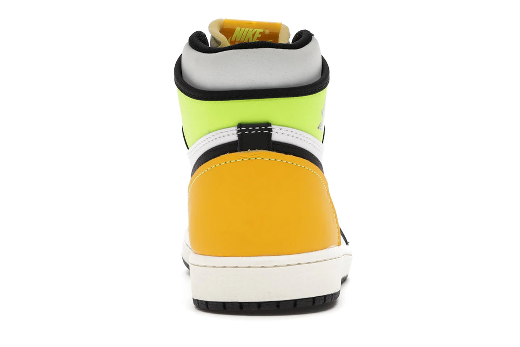 Jordan 1 Retro High White Black Volt University Gold