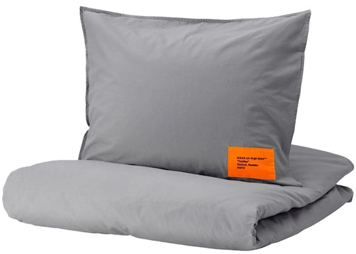 Virgil Abloh x IKEA MARKERAD EU Duvet Cover and 1 Pillowcase (150x200cm or 59x79in) Gray