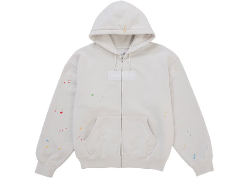 Supreme MM6 Maison Margiela Box Logo Zip Up Hooded Sweatshirt White