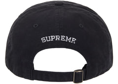 Supreme Washed Canvas S Logo 6-Panel Hat (FW26) Black