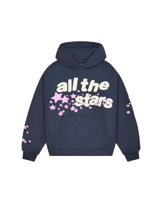 Broken Planet All The Stars Hoodie Deep Navy Pink