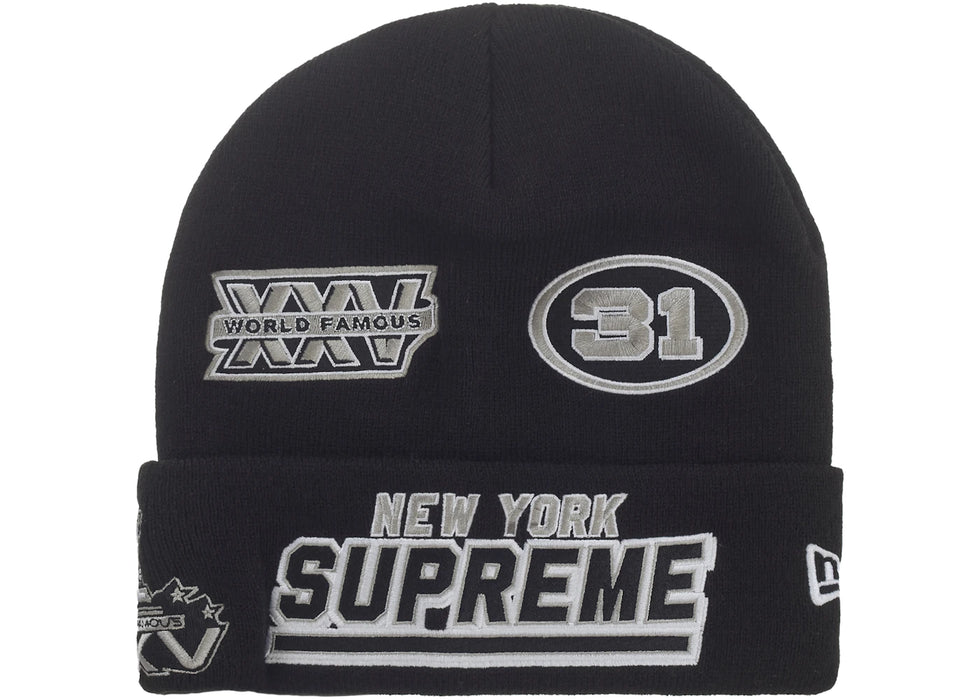 Supreme New Era Football Beanie Black