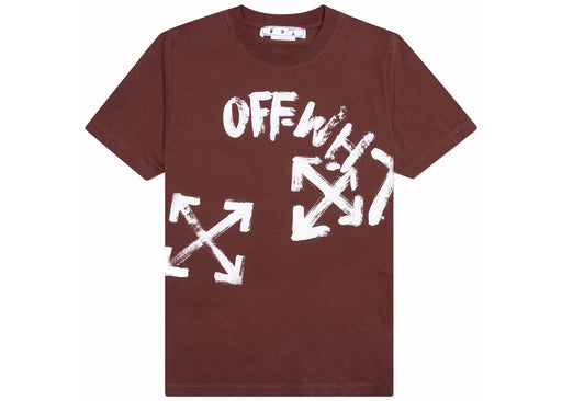 OFF-WHITE Skate Fit Paint Script T-Shirt Burgundy