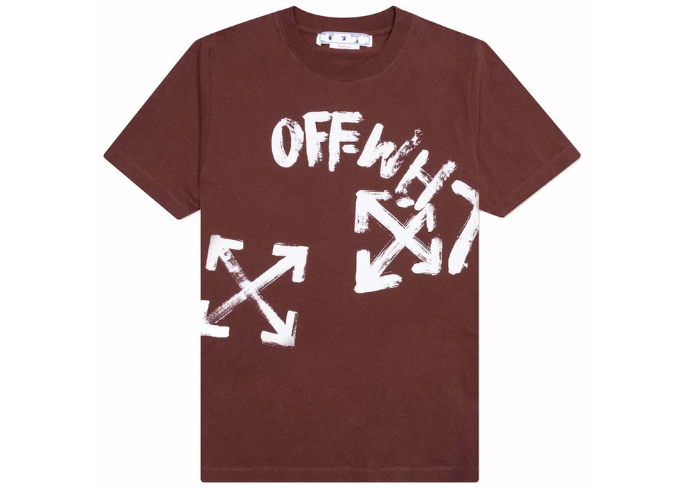 OFF-WHITE Skate Fit Paint Script T-Shirt Burgundy