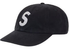 Supreme Washed Canvas S Logo 6-Panel Hat (FW26) Black