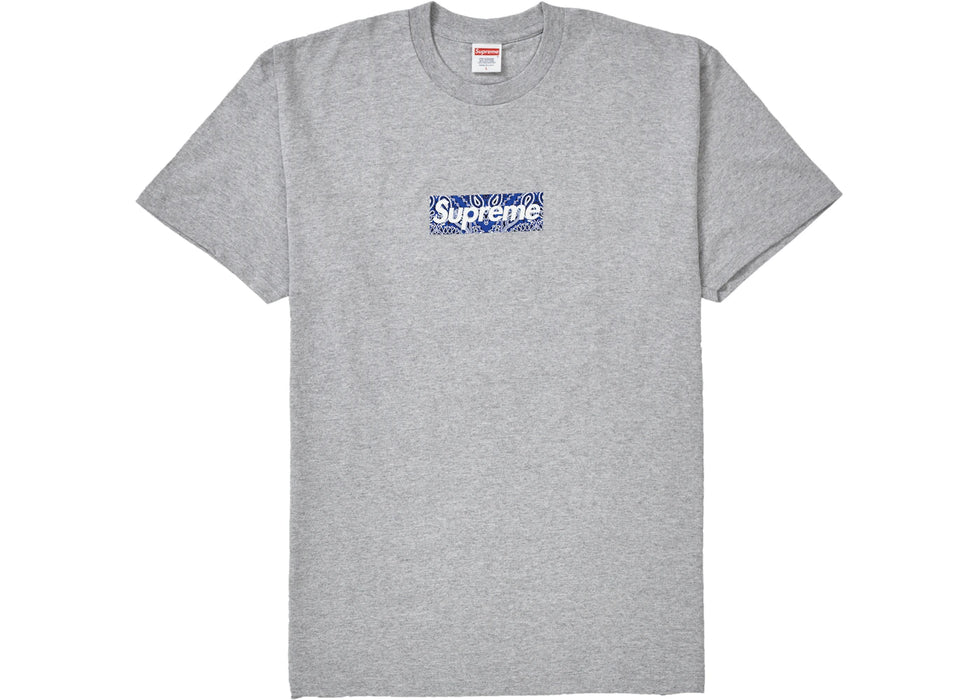 Supreme Bandana Box Logo Tee Heather Grey