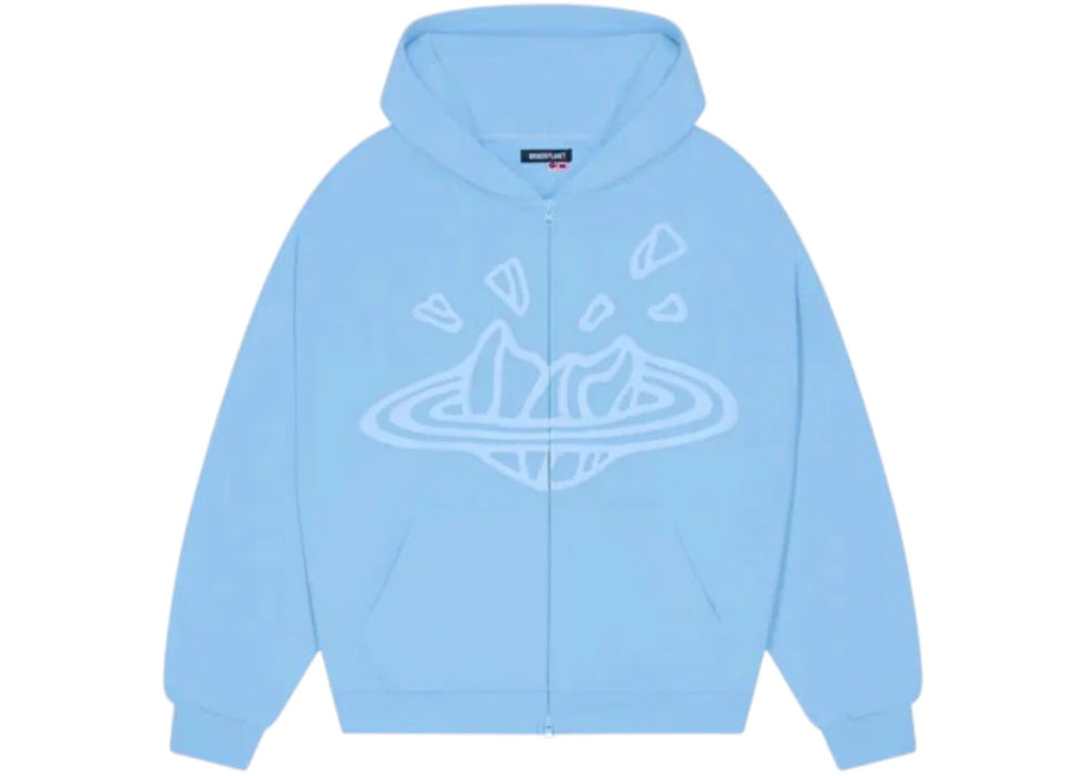Broken Planet Market Sky Blue Zip Up Hoodie Sky Blue