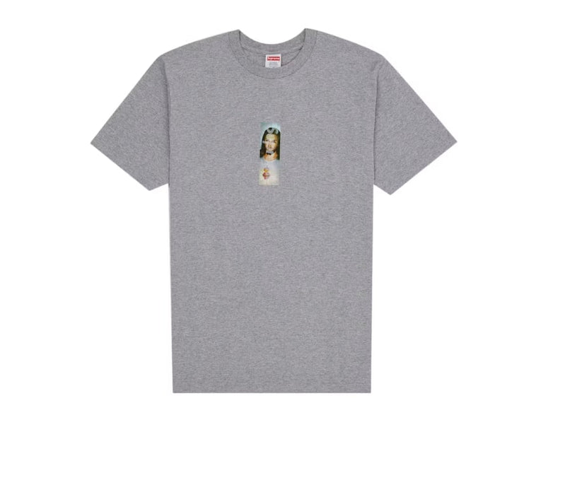 Supreme Prayer Card Box Logo Tee Heather Grey