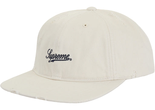Supreme Distressed Script 6-Panel White