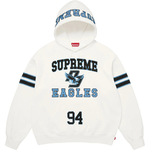 Supreme Rhinestone Eagle Hooded Sweatshirt White